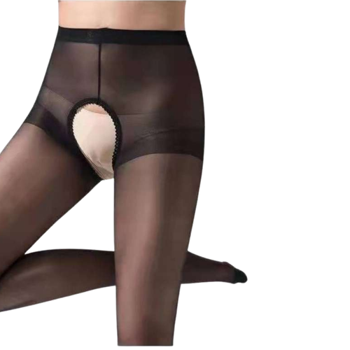 Thin shiny pantyhose full stocking (open hole) - Baby Boxx Lingerie
